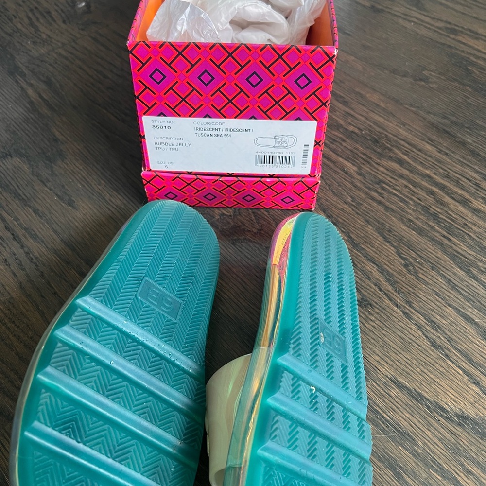 Tory Burch Bubble Jelly Iridescent Tuscan Sea - Picture 8 of 8